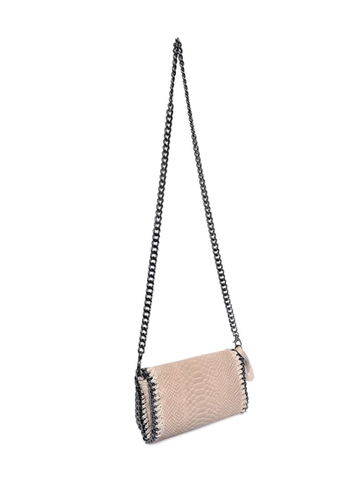 Luisa Vannini Beige Rundleer Tas - Image 2