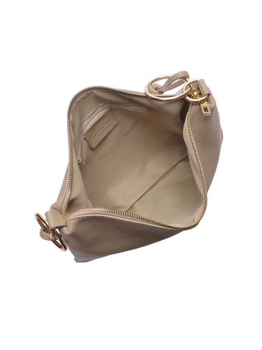 Luisa Vannini Beige Rundleer Tas - Image 4