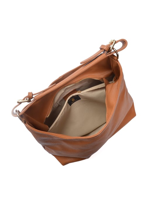 Anna Luchini Brown Rundleer Tas - Image 4