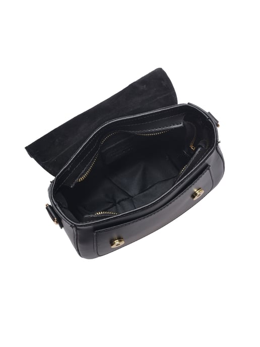 Luisa Vannini Zwart Rundleer Tas - Image 4