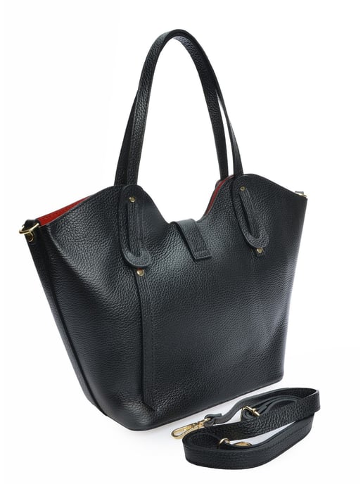 Isabella Rhea Zwart Rundleer Tas - Image 2