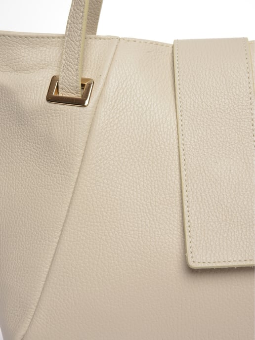 Isabella Rhea Beige Rundleer Tas - Image 3