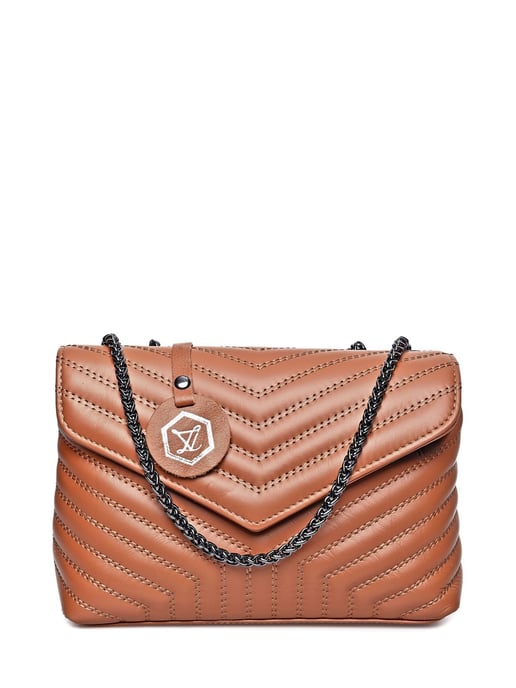 Luisa Vannini Brown Rundleer Tas - Image 1