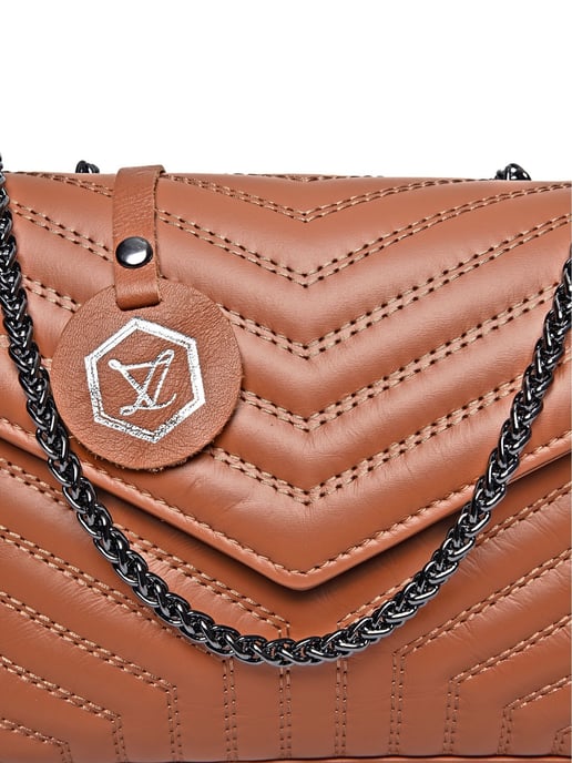 Luisa Vannini Brown Rundleer Tas - Image 3