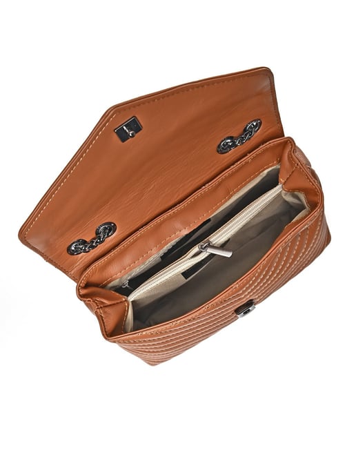 Luisa Vannini Brown Rundleer Tas - Image 4
