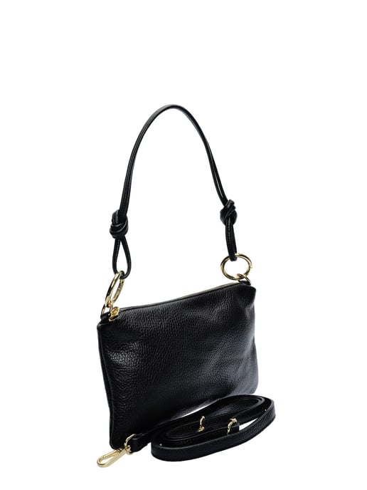 Anna Luchini Zwart Rundleer Tas - Image 2