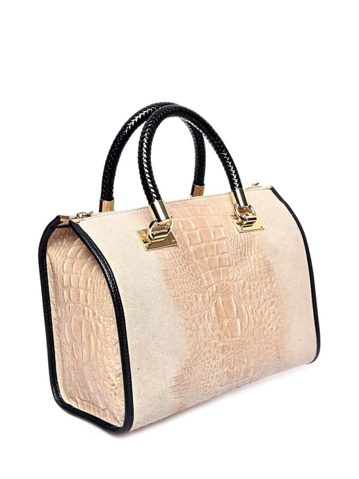 Isabella Rhea Beige Rundleer Tas - Image 2