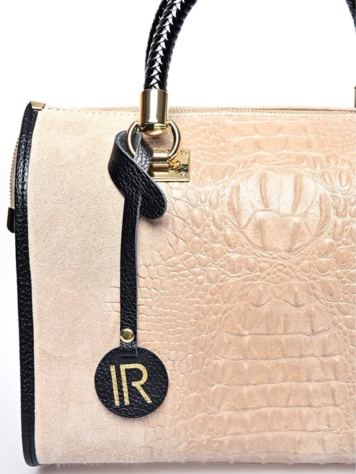 Isabella Rhea Beige Rundleer Tas - Image 3
