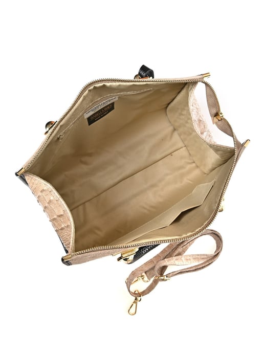 Isabella Rhea Beige Rundleer Tas - Image 4