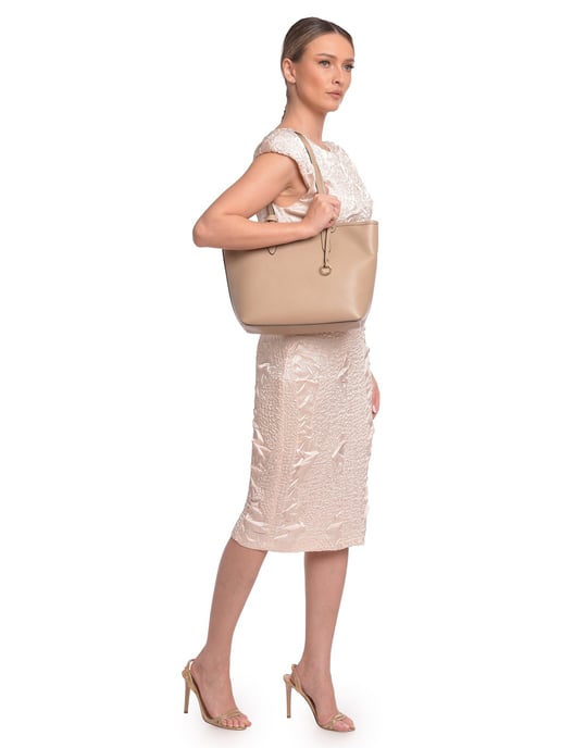 Roberta M Beige Rundleer Tas - Image 5