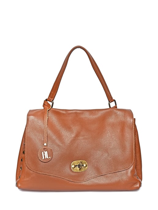 Anna Luchini Brown Rundleer Tas - Image 1