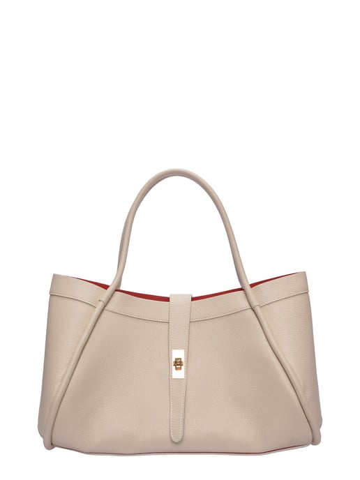 Luisa Vannini Beige Rundleer Tas - Image 1