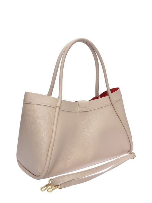 Luisa Vannini Beige Rundleer Tas - Image 2