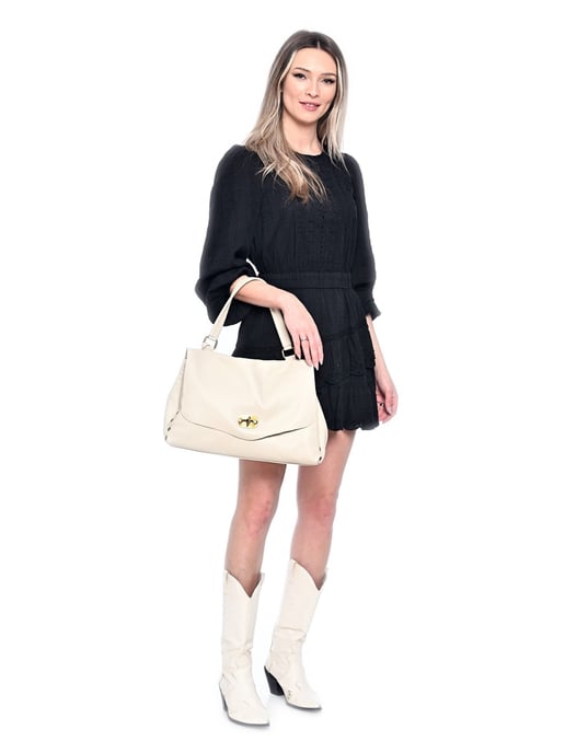 Anna Luchini Beige Rundleer Tas - Image 5