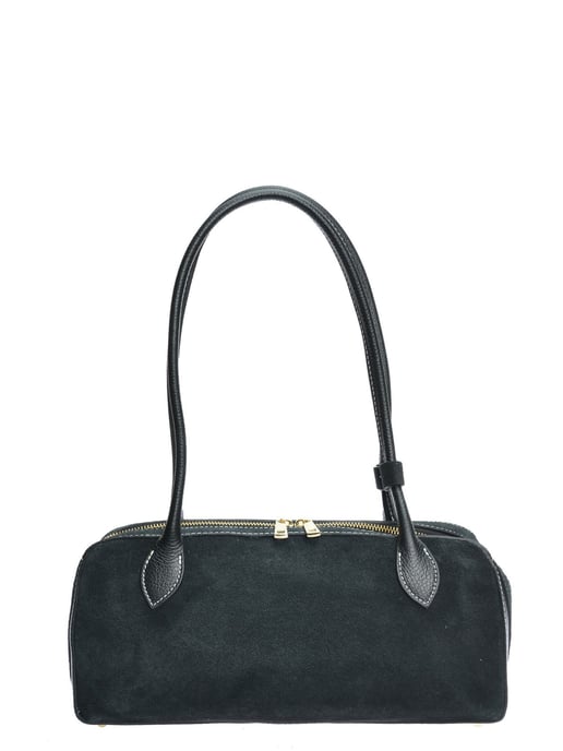 Anna Luchini Zwart Rundleer Tas - Image 1