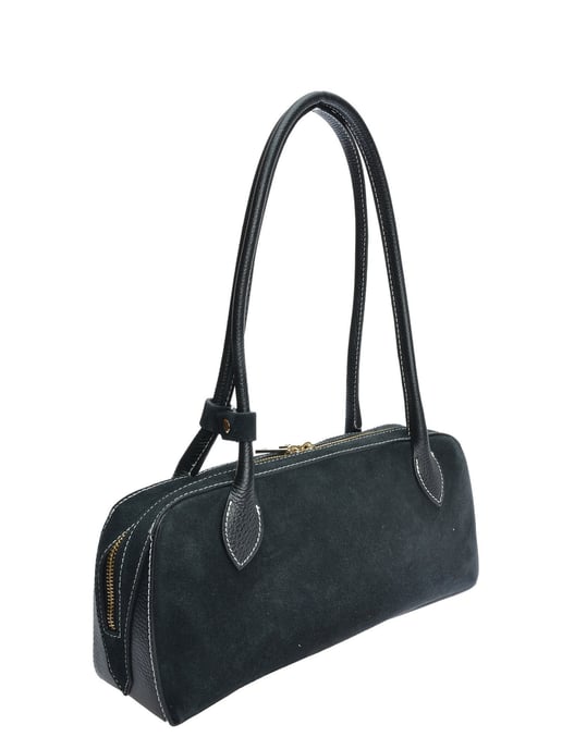 Anna Luchini Zwart Rundleer Tas - Image 2