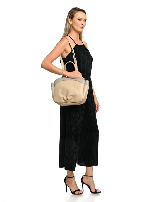 Anna Luchini Beige Rundleer Tas - Image 5