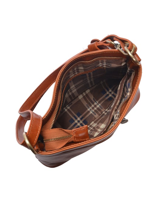 Luisa Vannini Brown Rundleer Tas - Image 4