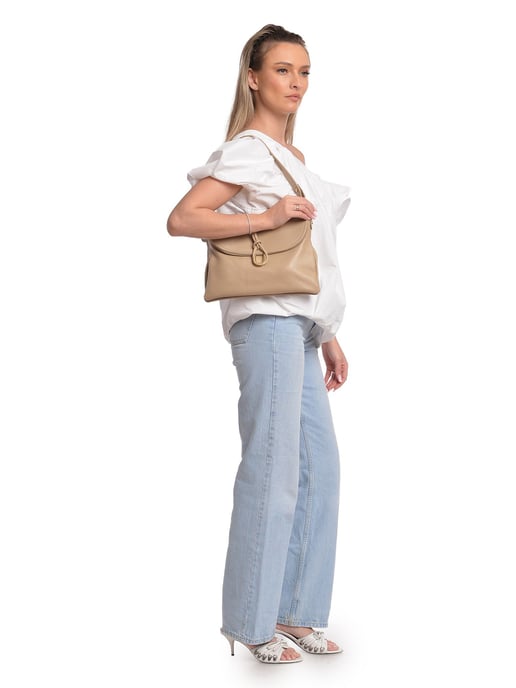 Anna Luchini Beige Rundleer Tas - Image 5