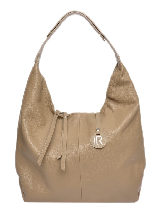 Isabella Rhea Beige Rundleer Tas - Image 1