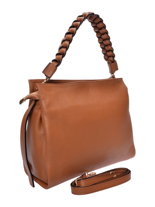 Luisa Vannini Brown Rundleer Tas - Image 2