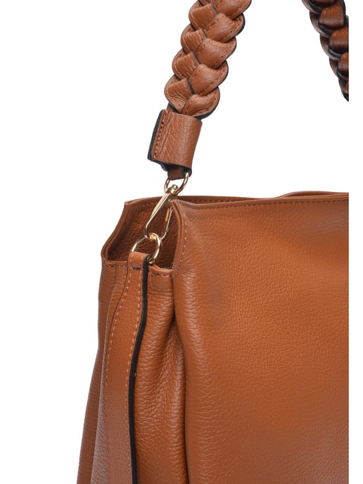 Luisa Vannini Brown Rundleer Tas - Image 3