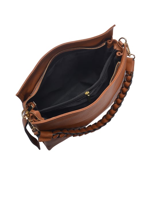 Luisa Vannini Brown Rundleer Tas - Image 4