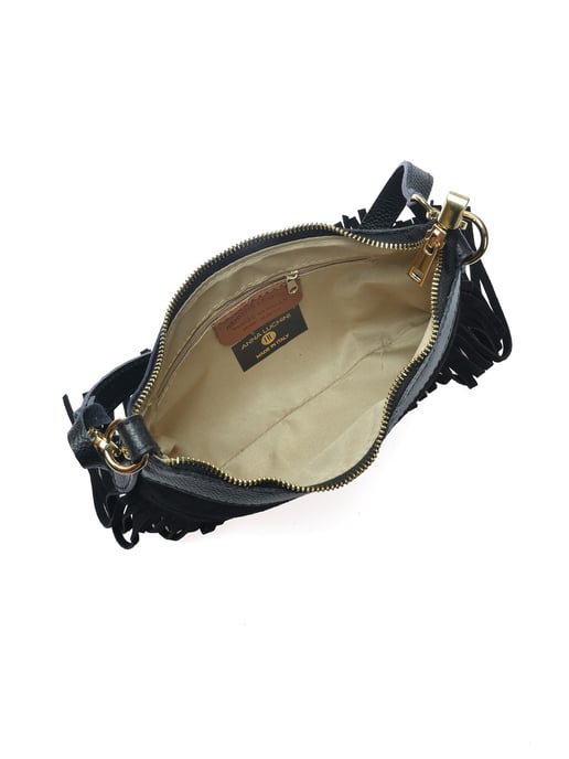 Anna Luchini Zwart Rundleer Tas - Image 4