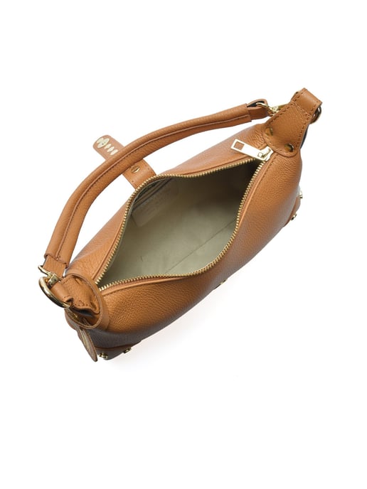 Anna Luchini Brown Rundleer Tas - Image 4