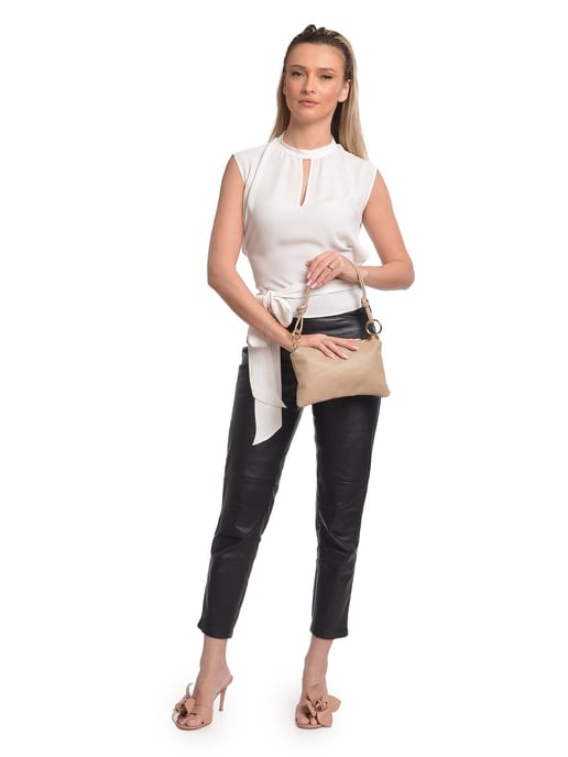 Anna Luchini Beige Rundleer Tas - Image 5