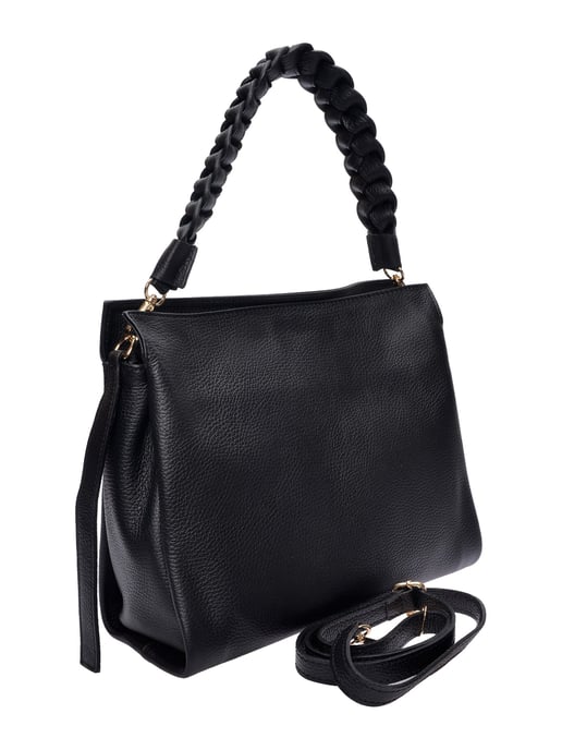 Luisa Vannini Zwart Rundleer Tas - Image 2
