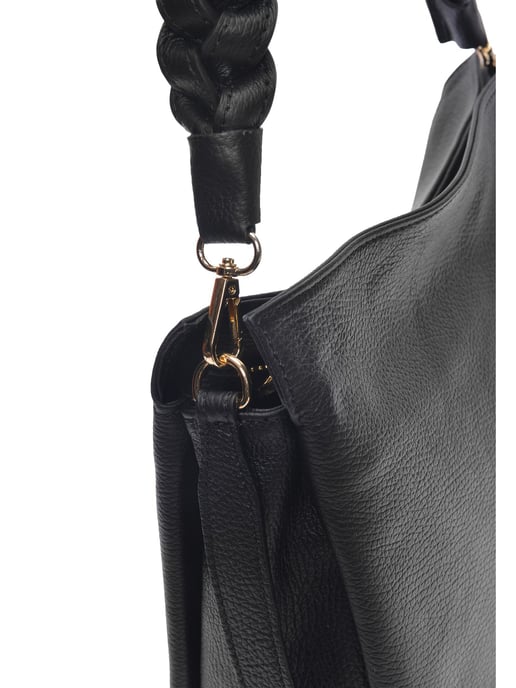 Luisa Vannini Zwart Rundleer Tas - Image 3