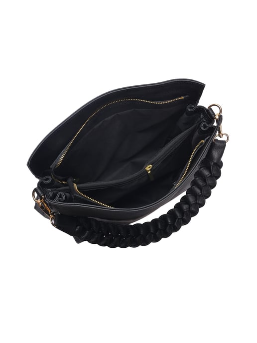 Luisa Vannini Zwart Rundleer Tas - Image 4