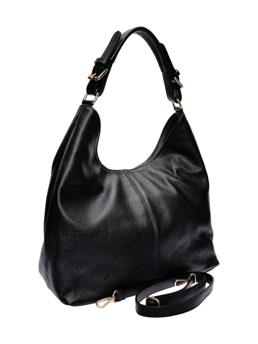 Anna Luchini Zwart Rundleer Tas - Image 2