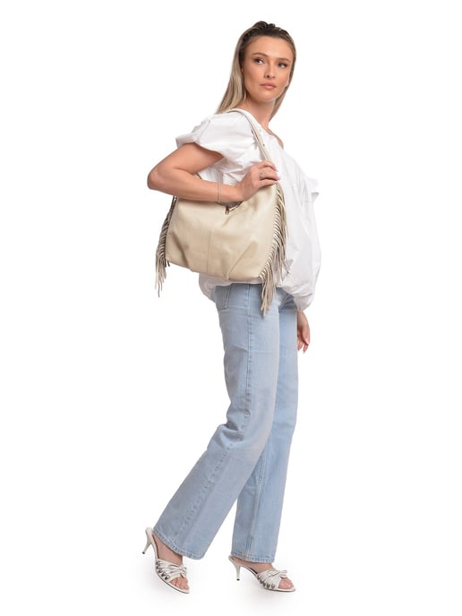 Isabella Rhea Beige Leather Bag - Image 5