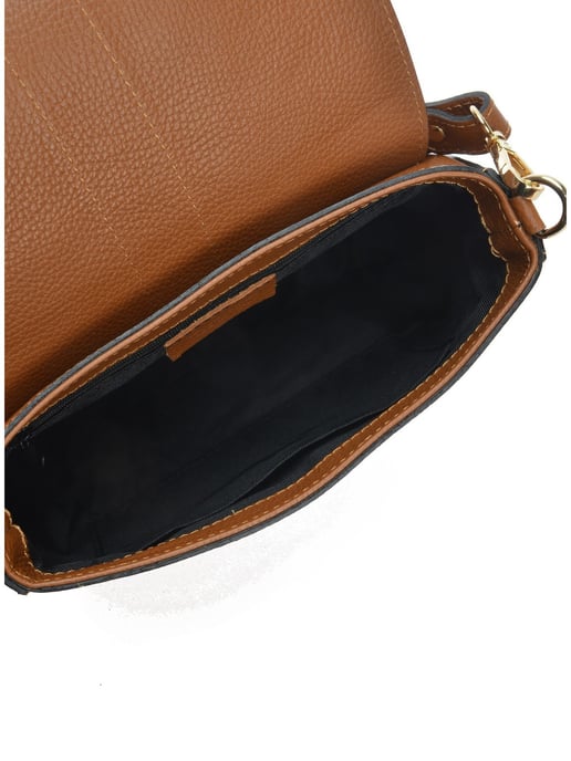 Anna Luchini Brown Rundleer Tas - Image 4