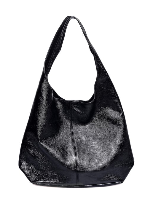 Luisa Vannini Zwart Rundleer Tas - Image 1