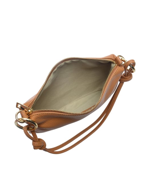 Anna Luchini Brown Rundleer Tas - Image 4