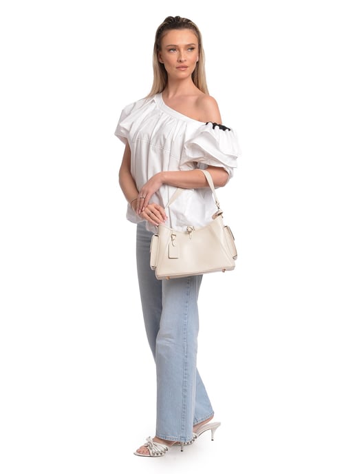 Anna Luchini Beige Rundleer Tas - Image 5