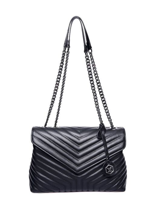 Luisa Vannini Zwart Rundleer Tas - Image 1