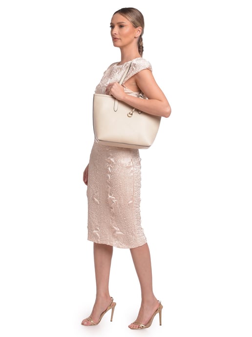 Roberta M Beige Rundleer Tas - Image 5