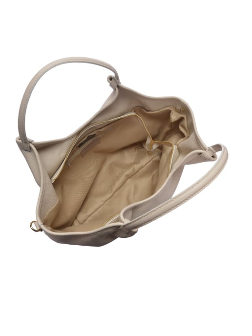 Isabella Rhea Beige Rundleer Tas - Image 4