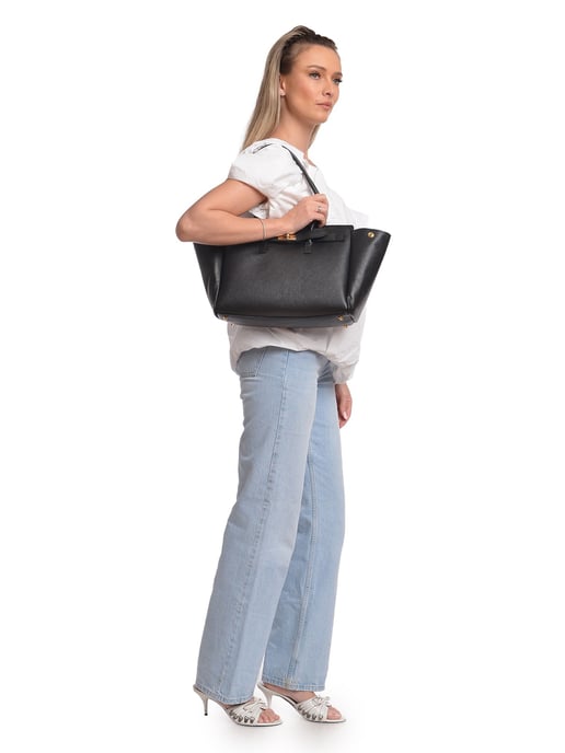 Isabella Rhea  Black Leather Bag - Image 5