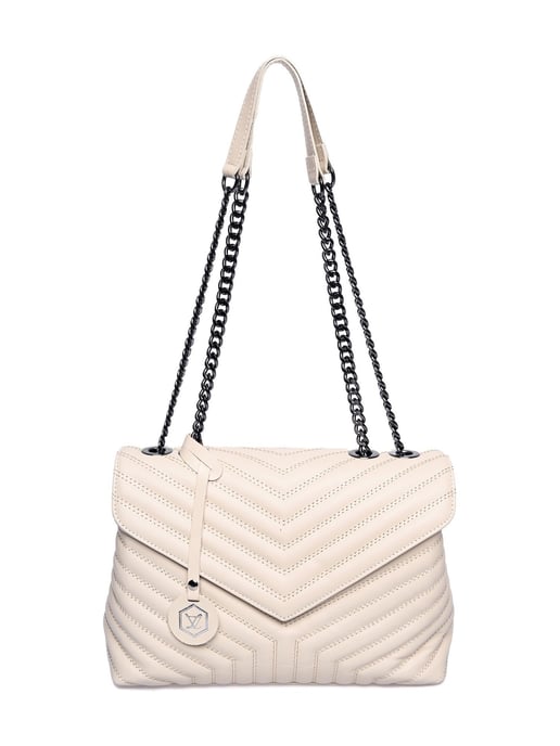 Luisa Vannini Beige Rundleer Tas - Image 1