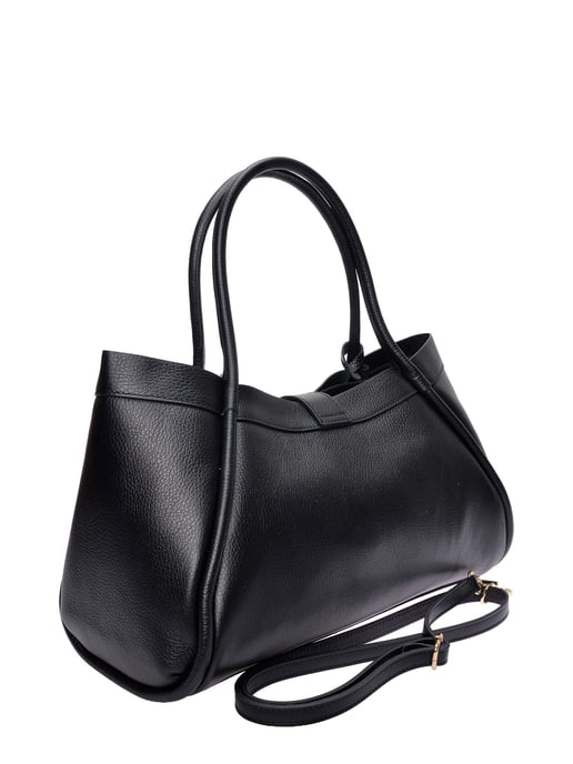 Luisa Vannini Zwart Rundleer Tas - Image 2