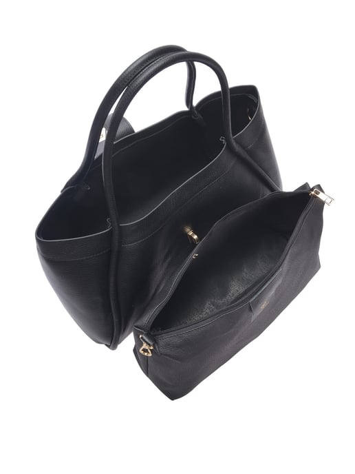 Luisa Vannini Zwart Rundleer Tas - Image 4