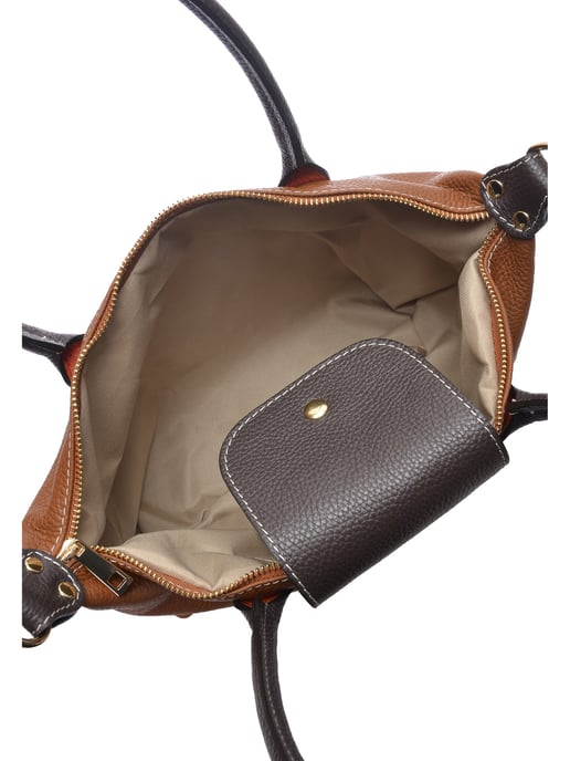 Anna Luchini Brown Rundleer Tas - Image 4