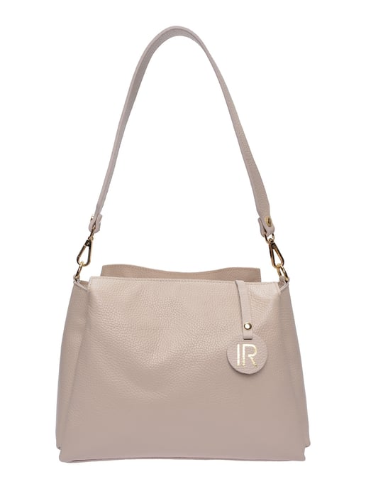 Isabella Rhea Beige Rundleer Tas - Image 1