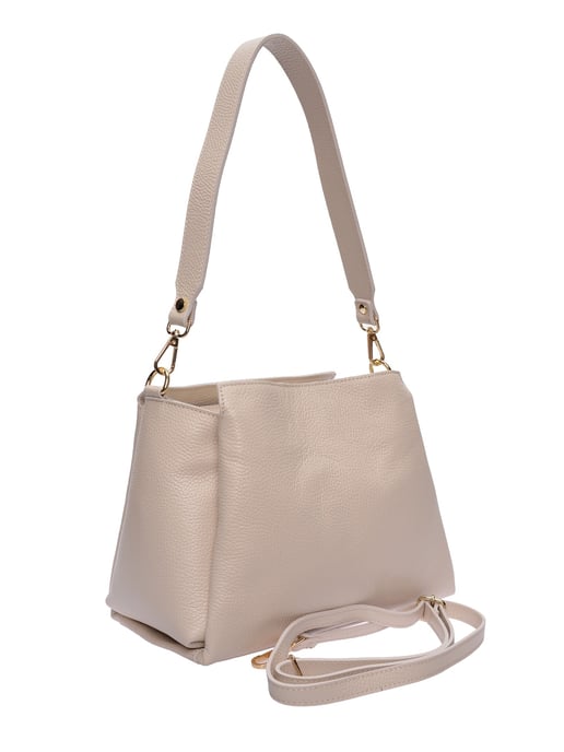 Isabella Rhea Beige Rundleer Tas - Image 2