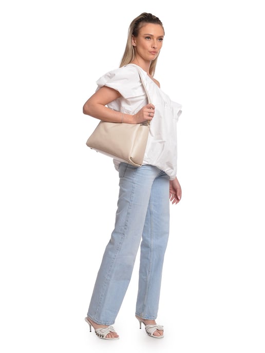 Isabella Rhea Beige Rundleer Tas - Image 5